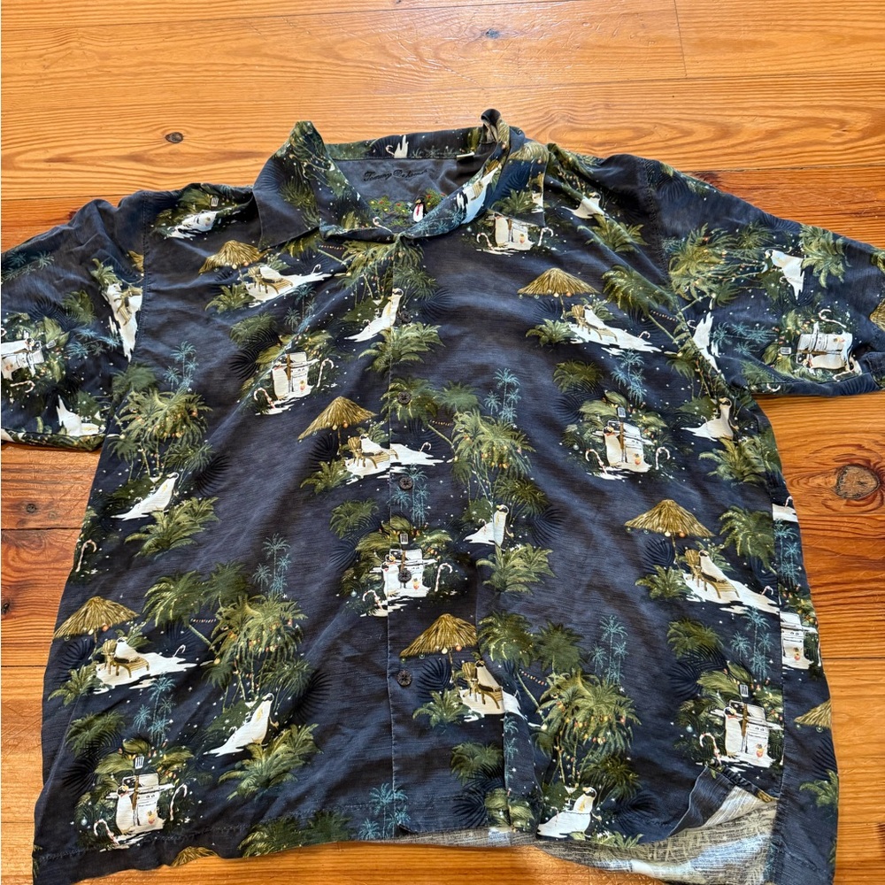Tommy Bahama Black Tropical Print Shirt